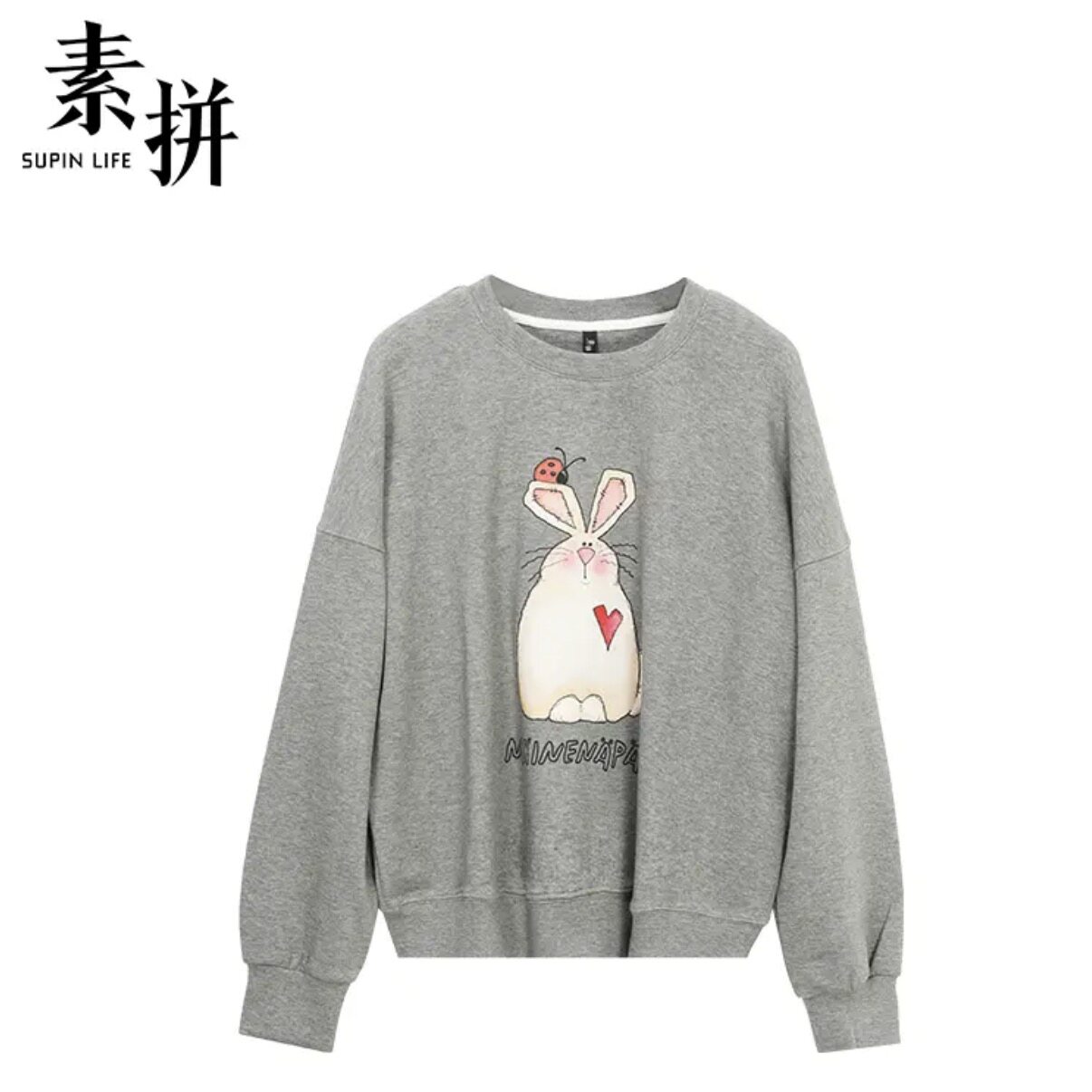 素拼女装秋季新款卫衣套头休闲宽松通用卡通图案