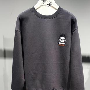 素拼男装冬季新款厚款卫衣潮牌设计感炫酷印花街头痞帅炸街ins