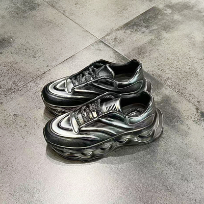 素拼圆头潮牌小众休闲鞋