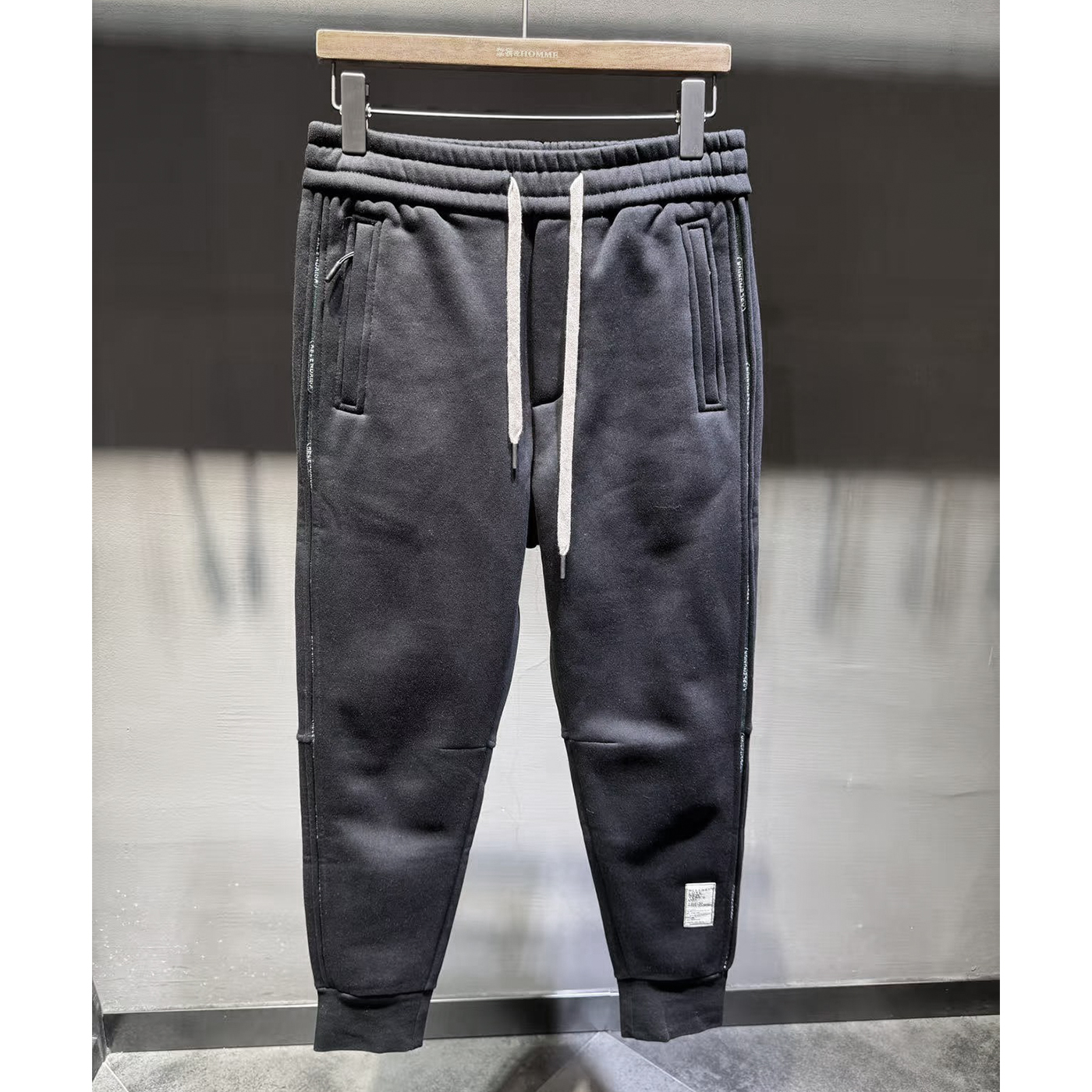 素拼男装冬季新款加绒加厚修身休闲裤束脚裤卫裤弹力SPBXK04870A