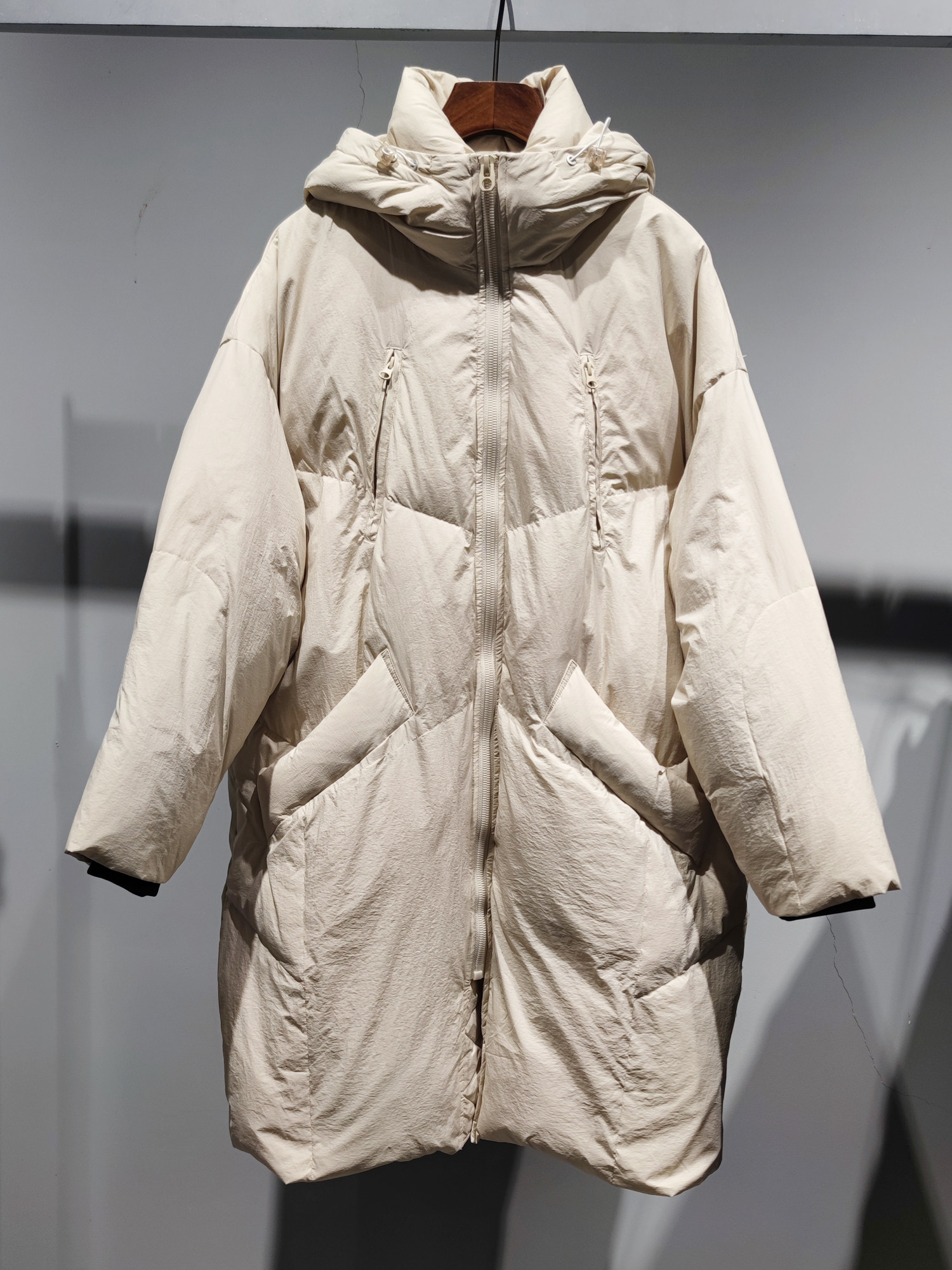 素拼男装冬季新款羽绒服鹅绒长款简约白搭质感保暖面包服