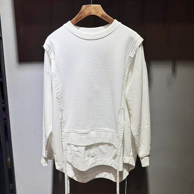 素拼男装春秋季新款卫衣男oversize潮设计感纯棉简约时尚百搭小众
