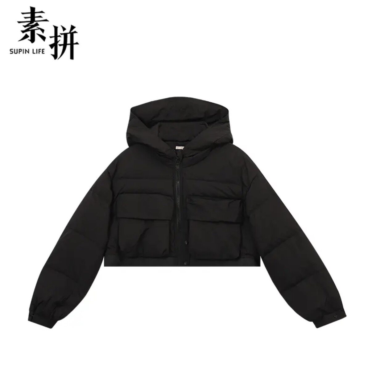 素拼女装羽绒服新款鸭绒保暖2026年冬季连帽休闲风加厚商场同款