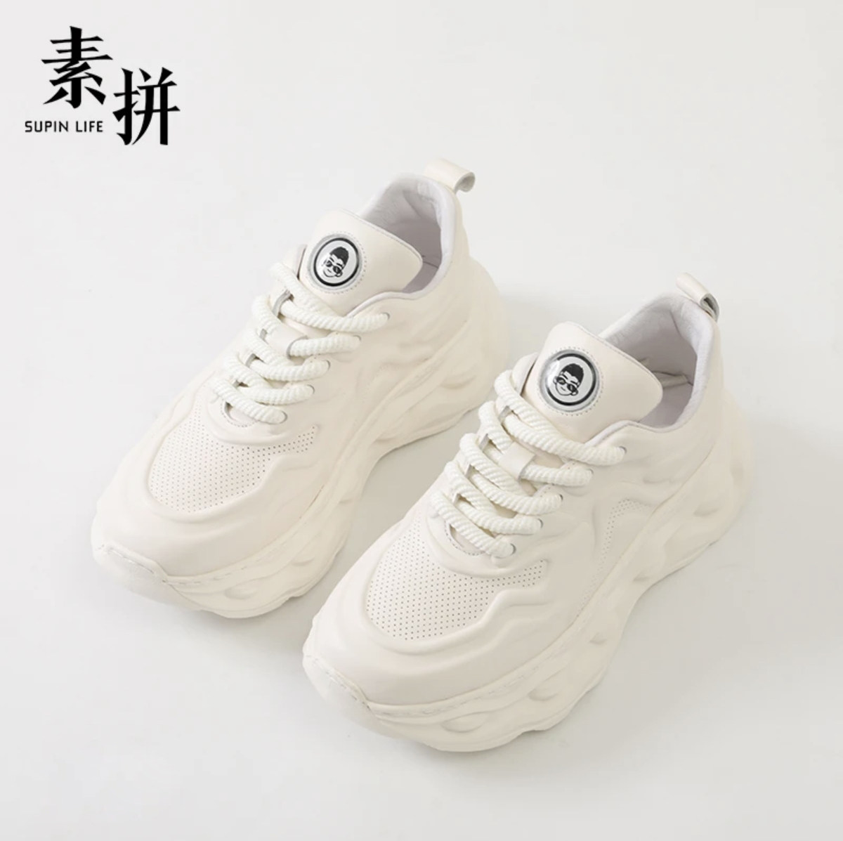 素拼男装2025春秋季新款休闲鞋潮牌男女软弹痞帅百搭时尚小白鞋