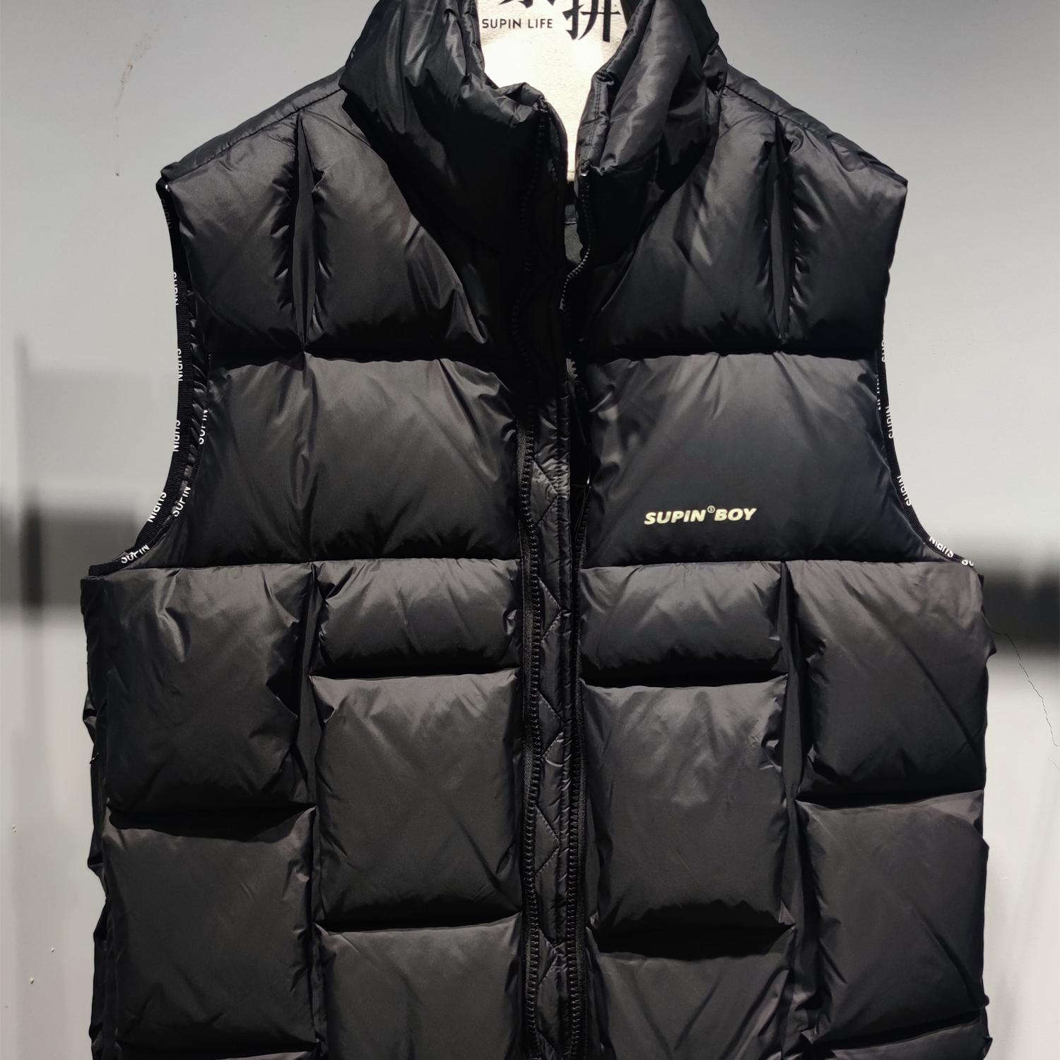 素拼潮牌立领日常简约羽绒马甲