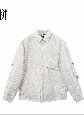 素拼男装2025冬季新款棉服高级设计感保暖外套SPAMY557002BM