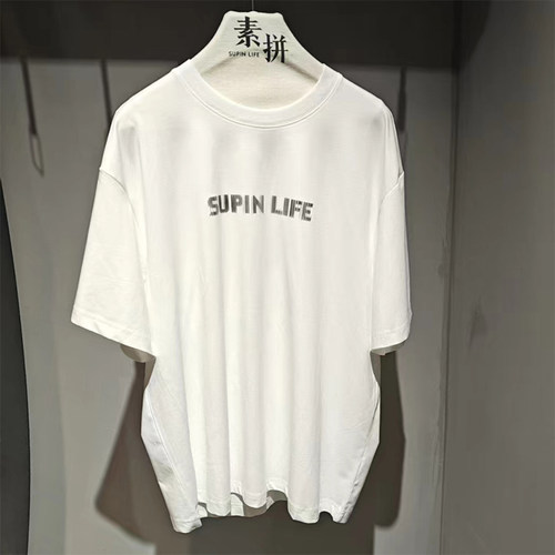 素拼男装夏季新款短袖T恤印花百搭ins宽松SPADT523181AM