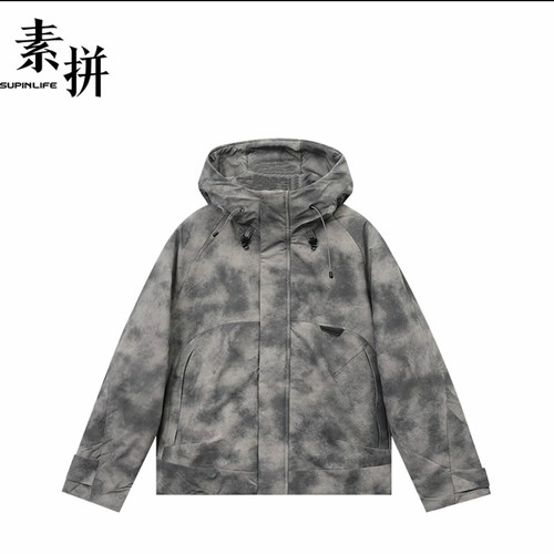 素拼男装2025冬季新款棉服连帽保暖高级感户外SPAMY557027AM