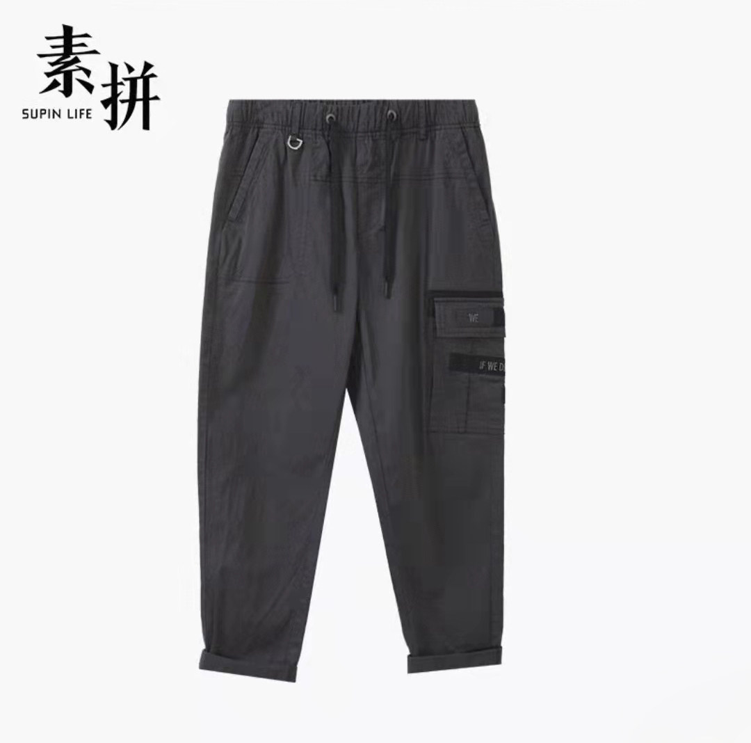 素拼男装春秋季新款休闲裤男潮设计感痞帅百搭工装长裤