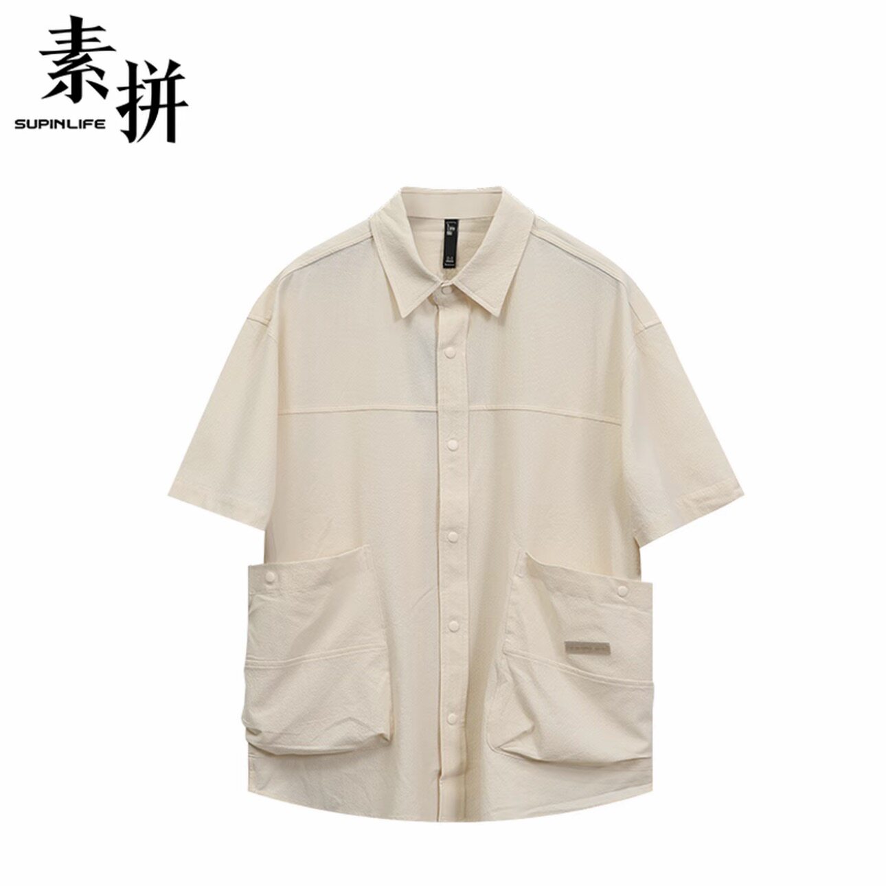 素拼男装夏季新款衬衫短袖时尚休闲宽松口袋SPADC523221AM