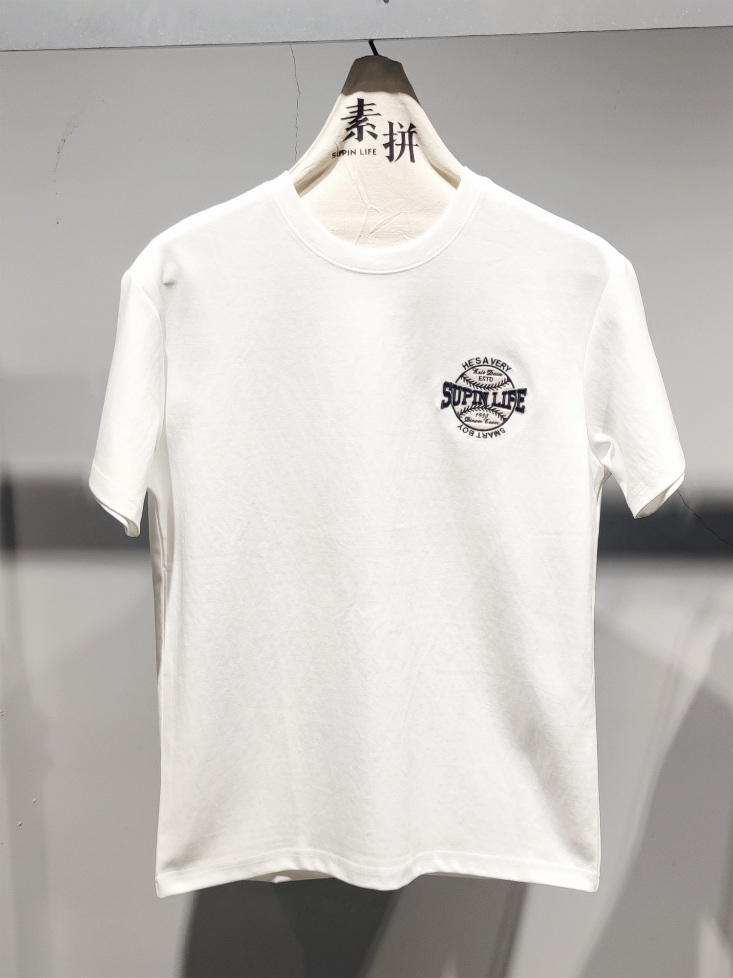 素拼男装夏季新款短袖t恤潮牌印花黑标系列5a质感高级痞帅半袖