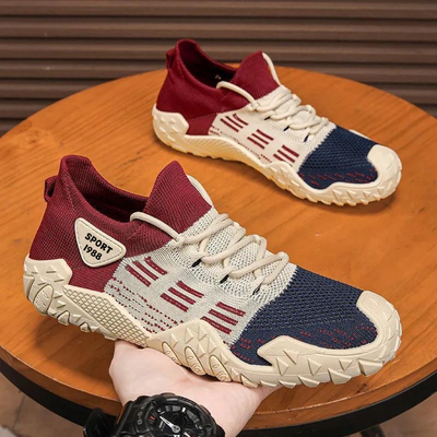 春夏男透气飞织网面一脚蹬鞋