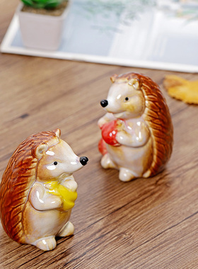 新品松鼠微景观陶瓷装饰摆件