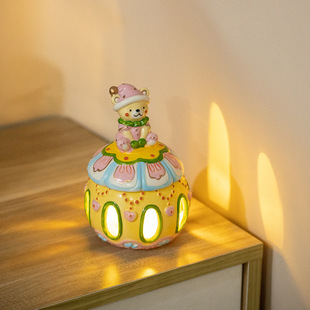 陶瓷马戏团小熊外贸工艺品家居香薰摆件工艺摆件浓彩手工彩绘