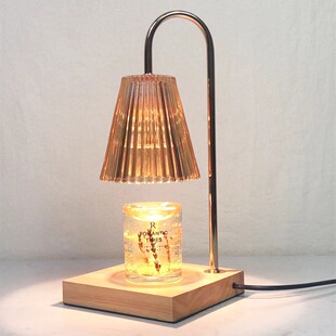 原木香薰融蜡灯蜡烛精油可调光融烛台灯卧室香薰炉融燭燈亚马逊