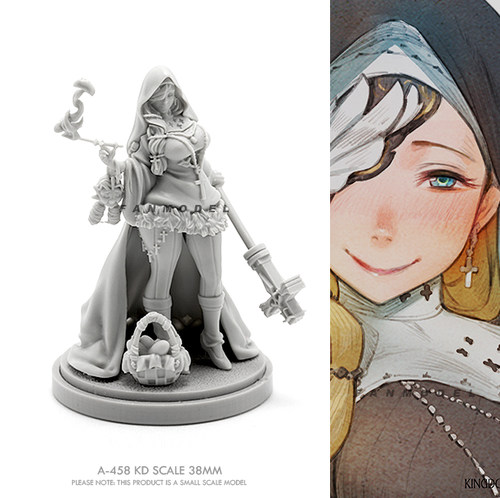 38mm  Beauty Soldier 女神系列 树脂兵人(原特白模) A-458