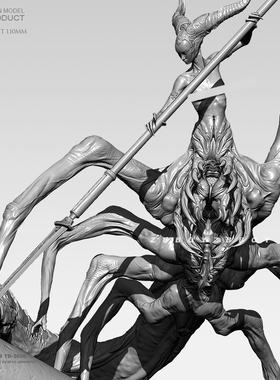 110mm ZBBOY监制 女妖之矛  树脂手办 兵人 白模 TD-3606#