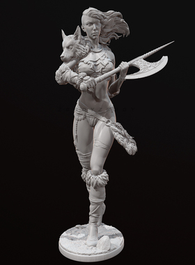 人高 38mm 50mm 75mm 持斧女部落树脂兵人 TD-6750/3D