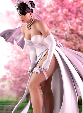 76mm ZBBOY监制 白色礼服春丽 树脂兵人 白模 TD-3929