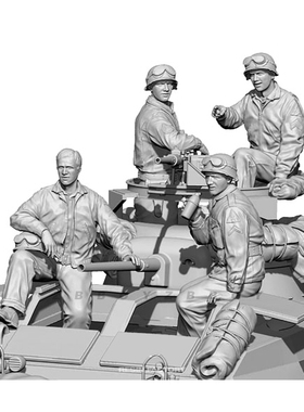 1/35 二战欧洲兵人4人  树脂兵人 白模(原特)  A-1951