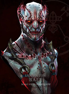 1/10 LEMEGETON BAEL异星人半身像 树脂兵人(白模) A-19747(现）