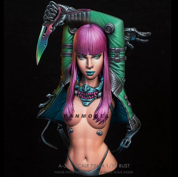 1/10 未来女刺客半身  树脂女兵人 白模(原特)  a-357