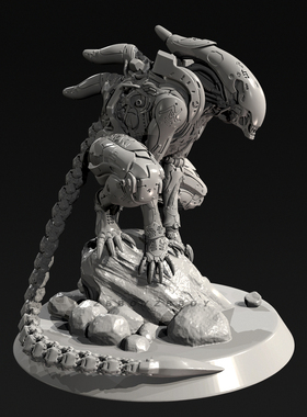 外星机械异形 全高 55mm 75mm 90mm 树脂兵人 白模 TD-7595/3D