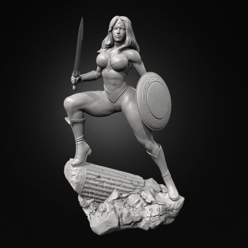 人高 38mm 50mm 75mm  雷霆女侠 树脂兵人 白模 TD-7499 /3D