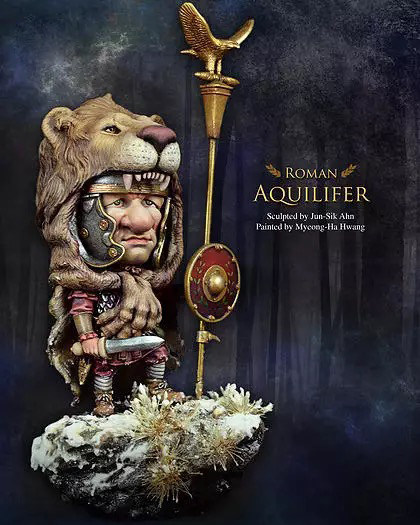 54mm sd q版罗马近卫军树脂兵人 地台(素体白模) np-003