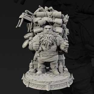 50mm 矮人旅行家 7737 25mm 38mm 白模 人高 树脂兵人