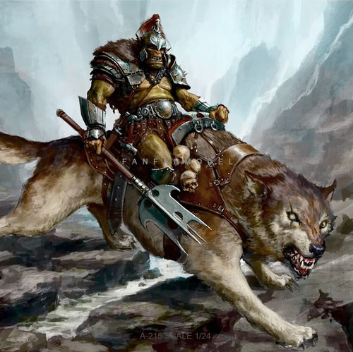 1/24 兽人起狼战士(原特) 树脂兵人白模 A-215