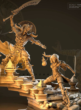 76mm ZBBOY监制 法老的诅咒 树脂兵人 白模 TD-3705