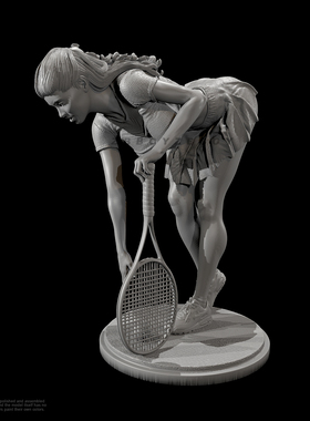 人高 25mm 45mm 65mm 网球女孩 树脂白模 TD-6519/3D