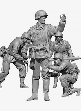 1/35  二战欧洲兵人（4人套装) 树脂兵人 白模  A-2112