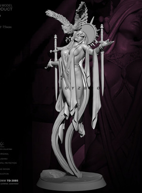 75mm 1/24 ZBBOY监制 圣剑女王 树脂手办 女兵人 白模 TD-3085