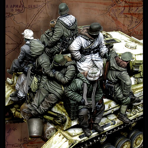 1/35 二战战争欧洲兵人8人套装 树脂兵人 白模  A-2157