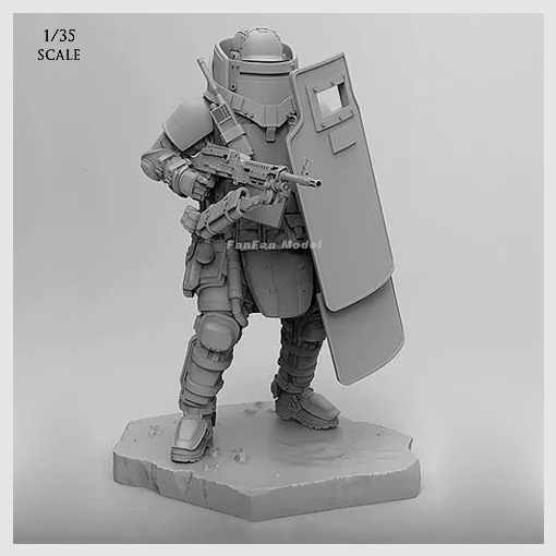 1/35(50-60mm) 前卫重装盾牌突击队 树脂兵人 T35002