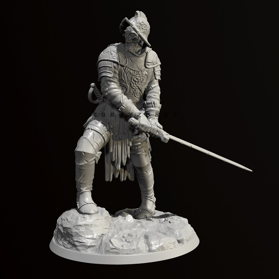 人高 25mm 38mm 50mm 西班牙丧尸剑士 树脂白模 td-6616/3d