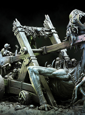 人高 45mm 60mm 80mm 野兽尸鬼战车 树脂兵人 白模  TD-7310/3D