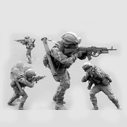 1/35 （50mm）欧洲现代兵人 1人 树脂模型 白模(原特)  A-2091