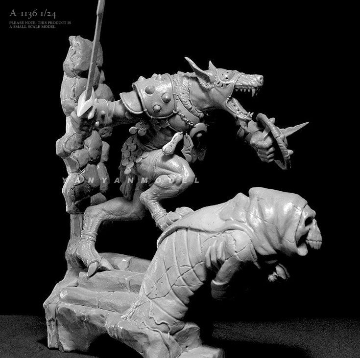 1/24 狼族勇士  树脂手办兵人 白模(原特)  a-1136