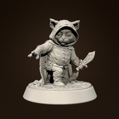 人高 38mm 50mm 猫咪盗侠 树脂兵人 白模 TD-7858/3D