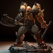 75mm 人高 兽人战士 白模 50mm 树脂兵人 7583 90mm