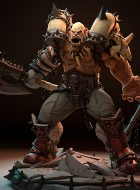 兽人战士 人高 50mm 75mm 90mm 树脂兵人 白模 TD-7583/3D