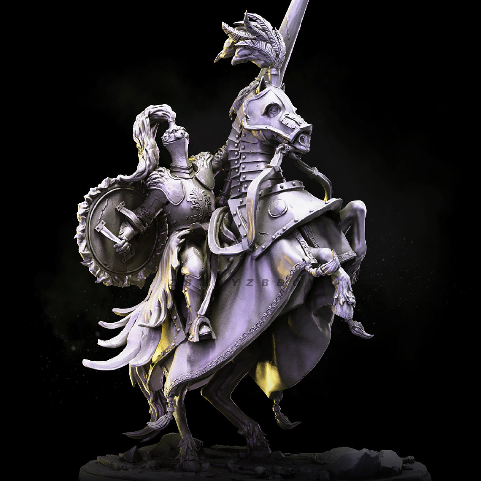 骑士人高 25mm 38mm 50mm 狮心骑兵队3 树脂白模 TD-6643/3D