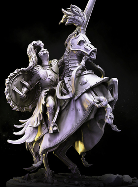 骑士人高 25mm 38mm 50mm 狮心骑兵队3 树脂白模 TD-6643/3D