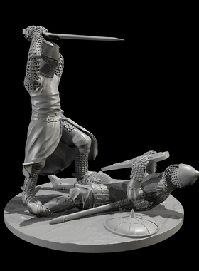 人高 38mm 50mm 中世纪骑士对战 树脂兵人 TD-6825/3D