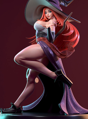 人高 25mm 45mm 65mm 万圣小女巫 树脂白模 TD-6511/3D