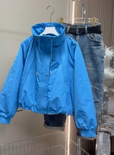 欧货立领利索2025春季新款韩版宽松休闲百搭冲锋衣外套女二棉夹克