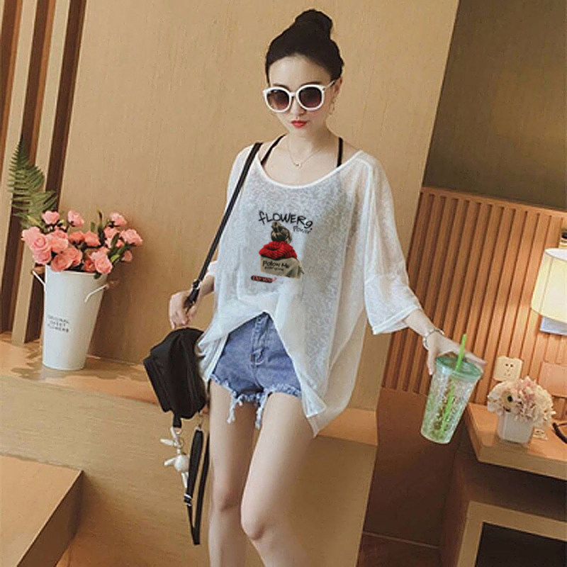夏装新款防晒衣大码字母宽松圆领短袖吊带T恤两件套打底衫上衣女,女装/女士精品,T恤,淘宝优惠券,粉丝福利购,淘宝优惠卷